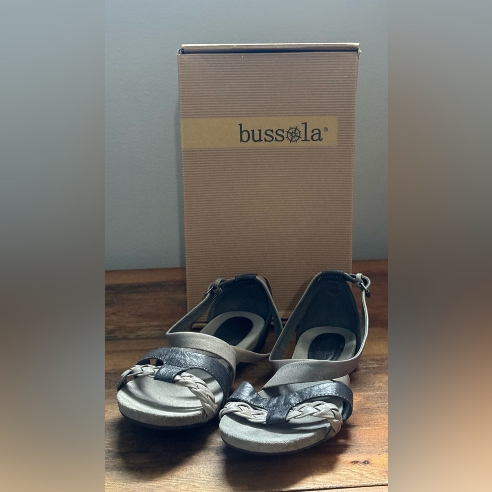 Bussola Kalmar Leather Ankle Wrap Sandals